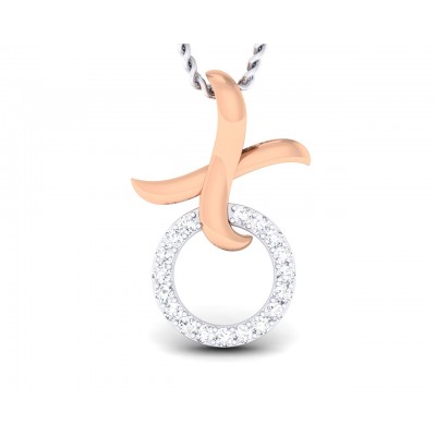 Geela Two tone gold diamond pendant for girls in 18k gold